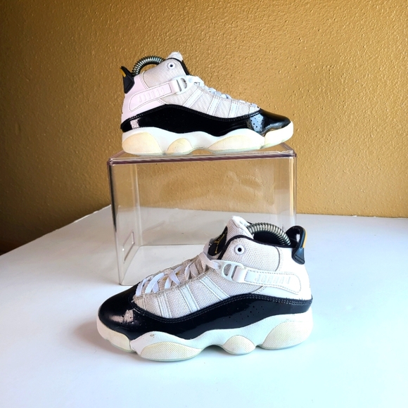 Jordan Rings White Gold Black Athletic Shoes CW6996-100 kids